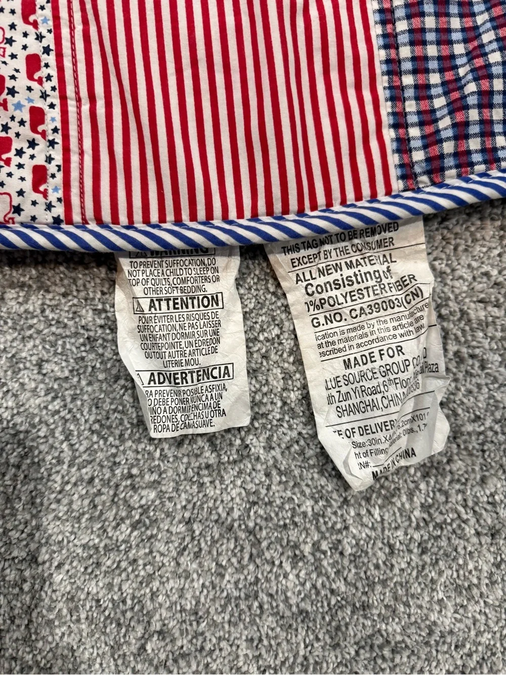 Vineyard Vines Target baby quilt